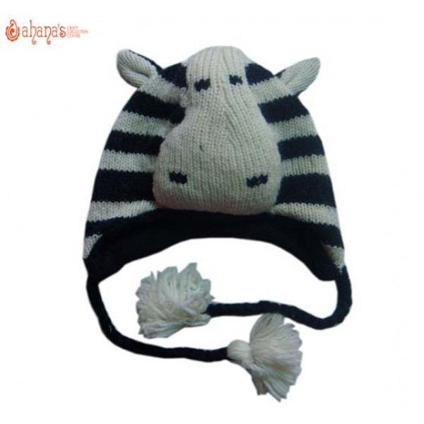 Woolen Animal Hat - Winter Hat - Children Hat - Knitted Hat - Woolen Funny Hat - Hand Knitted in Nepal - AN-010