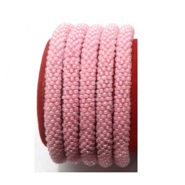 Seed Bead Bangle | Stacking Bracelet | Beaded Crochet Bracelet | Rolled Bracelet | Colorful Summer Bracelet 