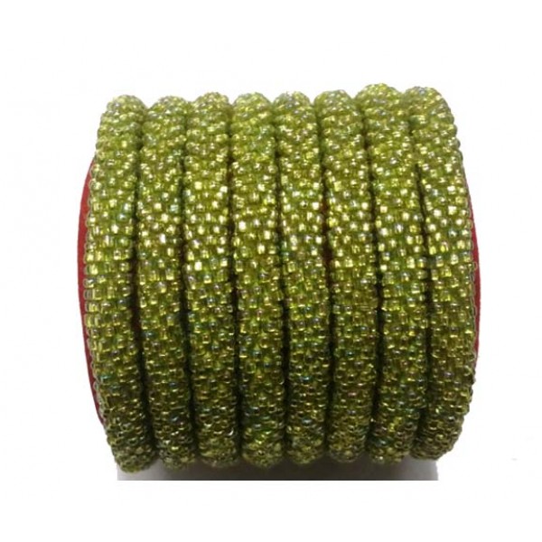Nepal style bangle is crocheted from different colors seed beads , Nepal bead bracelet