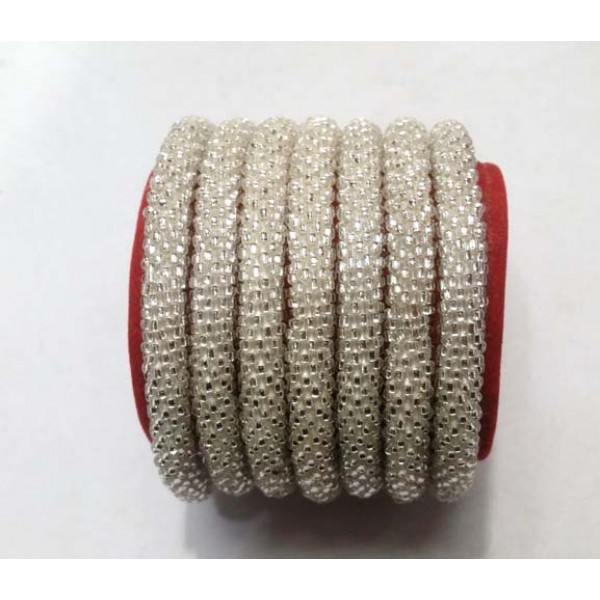 Glass Beads Bracelets - Solid Silver Color Bracelets - Fashion Bracelets - N-016